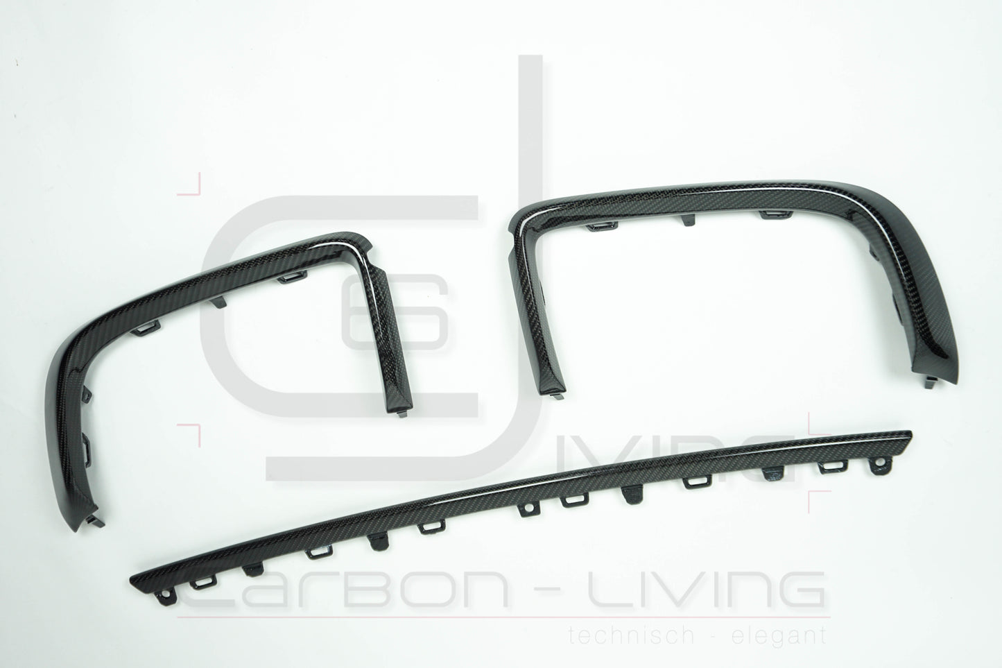 Audi RS3 8V Carbon Aufsatzleisten Zierleisten Zierblenden 3-tlg. Set für Heckdiffusor