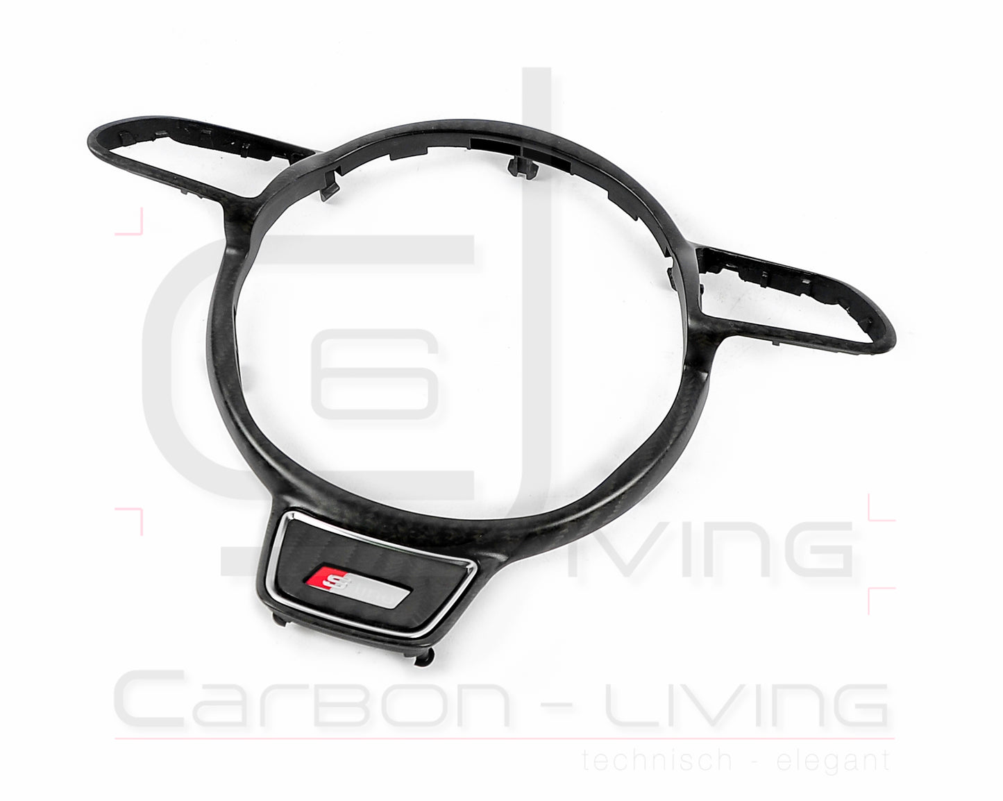 Audi A3 S-Line S3 8V Vorfacelift Carbon Blende für Lenkrad-Emblem 3-Speichen Sportlenkrad