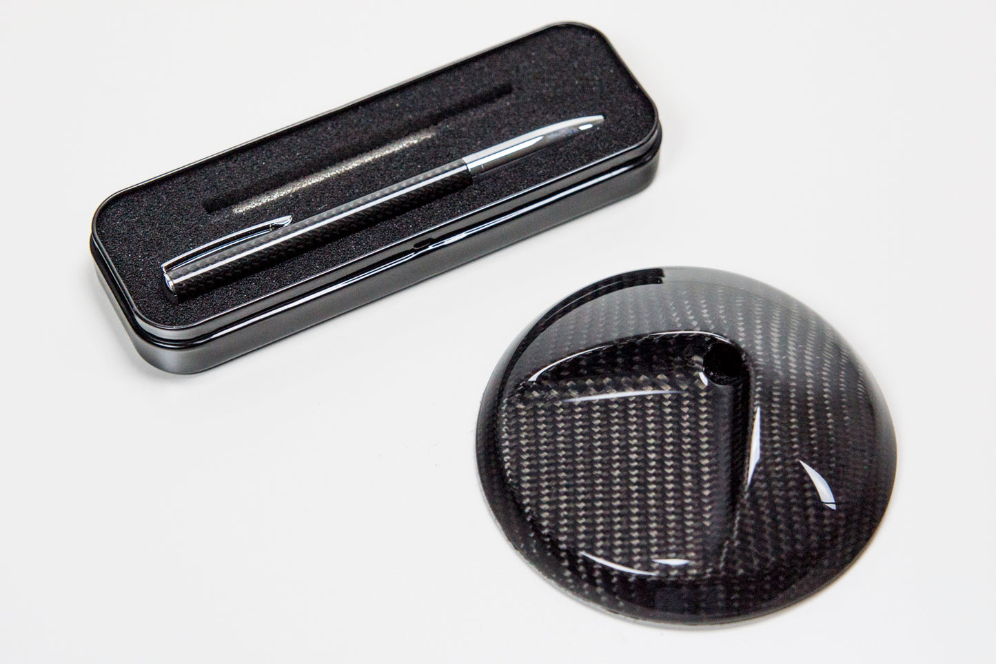 Carbon Stiftständer Stifthalter mit Carbon Kugelschreiber / Carbon Fibre Pen Holder