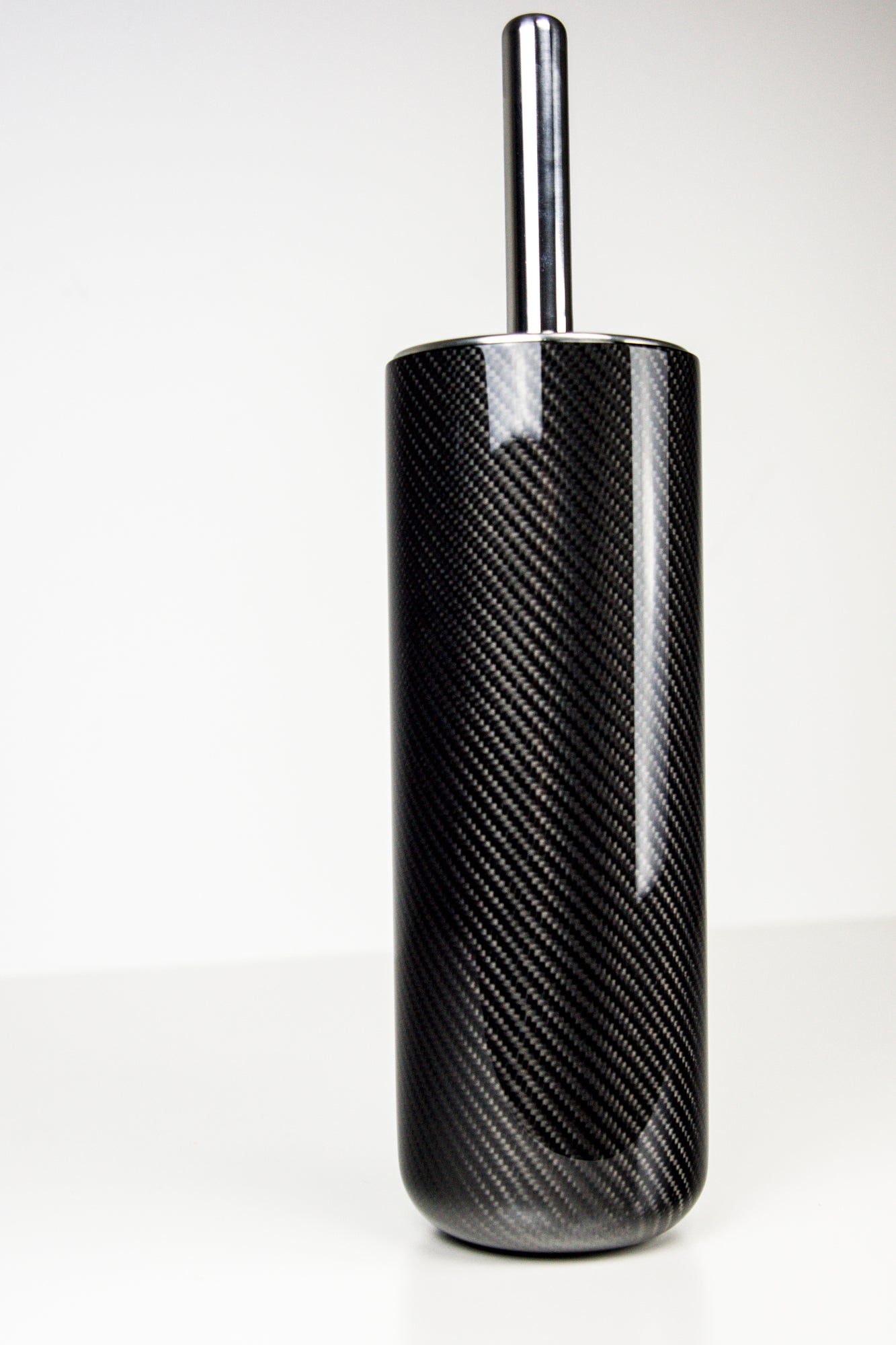 Carbon Toilettenbürstenhalter Design WC - Bürstenständer mit Bürste / Carbon Fibre Toilet Bruch Holder- Round