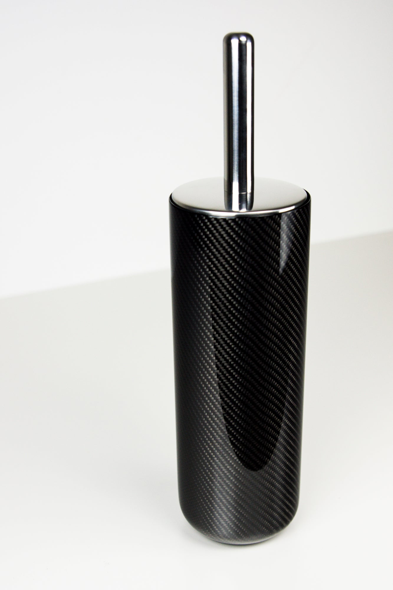 Carbon Toilettenbürstenhalter Design WC - Bürstenständer mit Bürste / Carbon Fibre Toilet Bruch Holder- Round