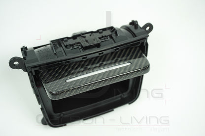 Audi A4 S4 RS4 B9 8W Facelift FL Carbon Ablagefach klappbar Deckelfach Klappfach Mittelkonsole