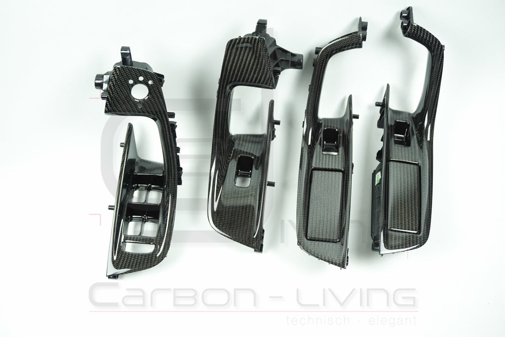 Audi A6 S6 RS6 4G C7 Carbon Griffblenden Fensterheber-Schalterblenden Griffe Türverkleidungen Set