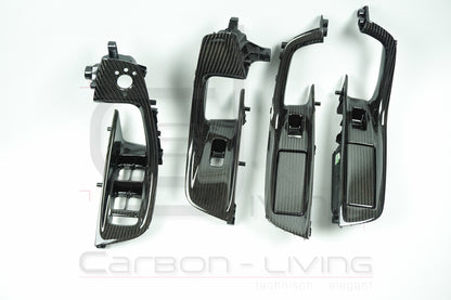 Audi A6 S6 RS6 4G C7 Carbon Griffblenden Fensterheber-Schalterblenden Griffe Türverkleidungen Set
