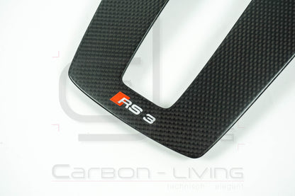 Audi A3 S-Line S3 RS3 8Y Carbon Schaltrahmen Schaltkulissenblende Schaltumrandung für Automatik S-tronic