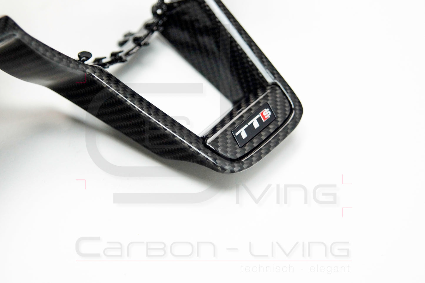 Audi TT S-Line TTS 8S FV Carbon Lenkradblende Lenkradspange Schalterblende für Lenkrad - ohne Start-/Stop & Drive-Select Tasten