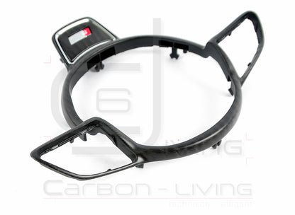 Audi A3 S-Line S3 8V Vorfacelift Carbon Blende für Lenkrad-Emblem 3-Speichen Sportlenkrad