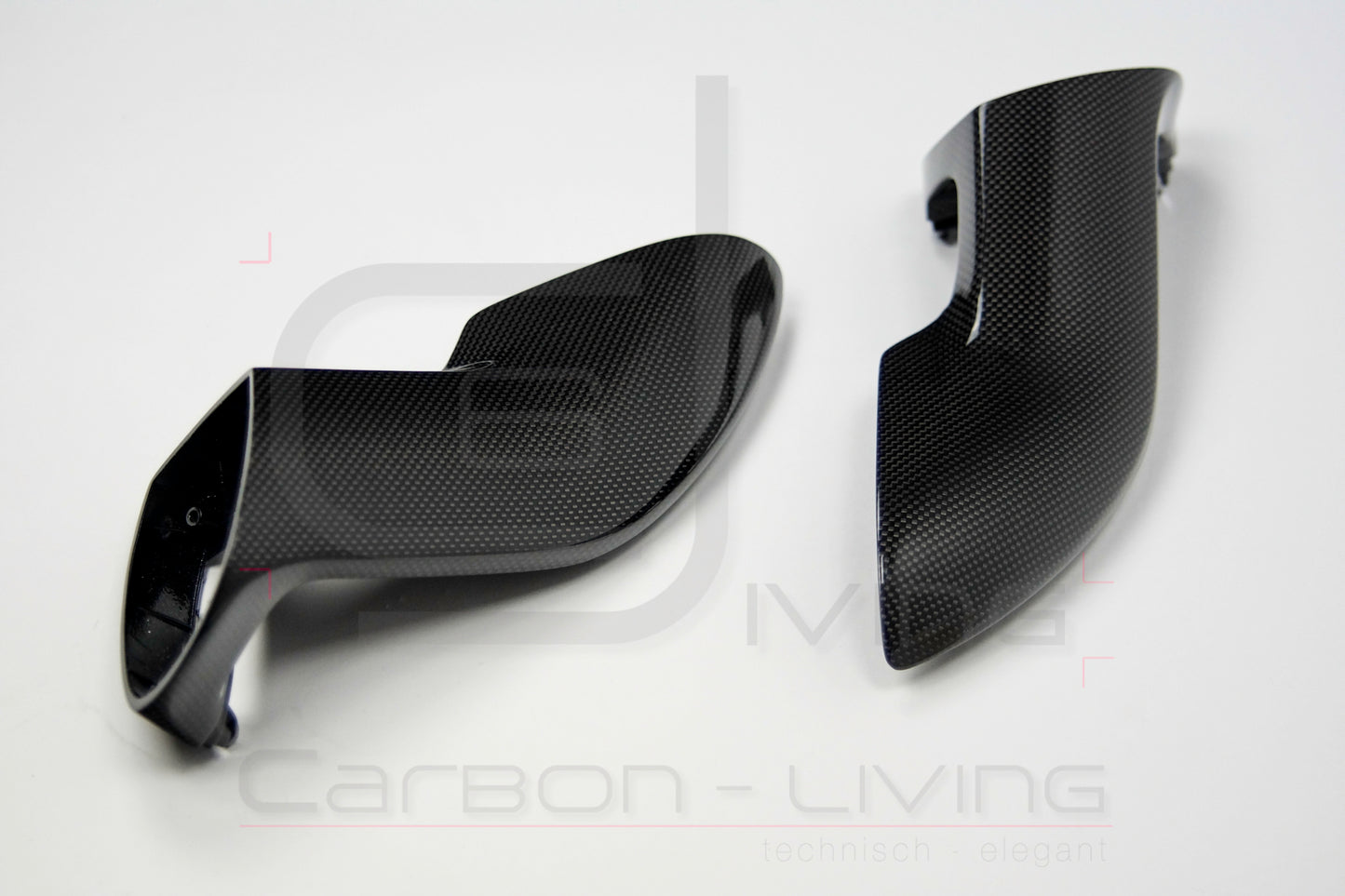 Porsche Boxster Cayman Spyder 981 S GTS GT4 Sport Design Carbon Spiegelstützen Spiegelgehäuse Stützen Sockel für Außenspiegel Set