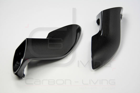 Porsche Boxster Cayman Spyder 981 S GTS GT4 Sport Design Carbon Spiegelstützen Spiegelgehäuse Stützen Sockel für Außenspiegel Set