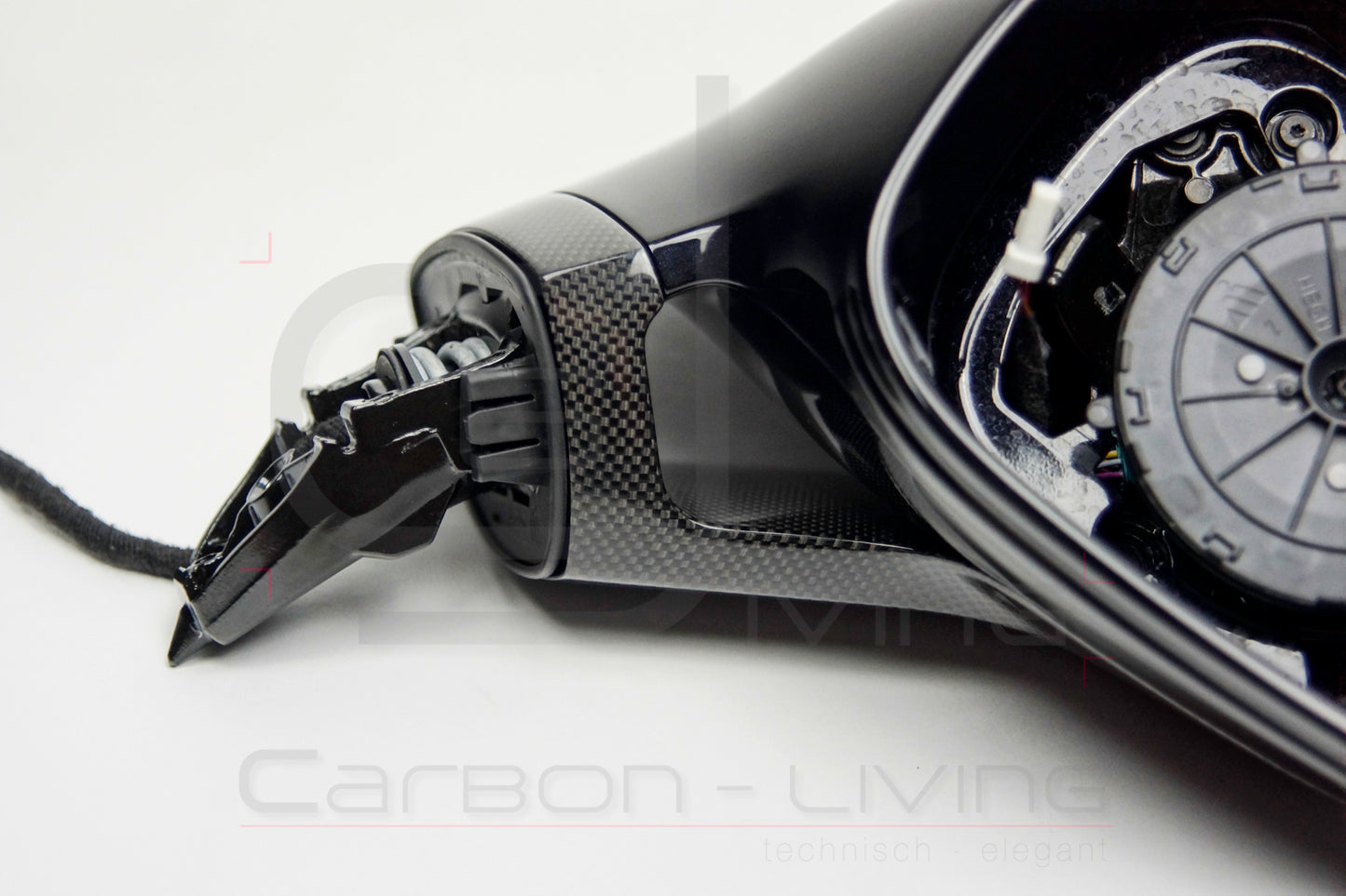 Porsche Boxster Cayman Spyder 981 S GTS GT4 Sport Design Carbon Spiegelstützen Spiegelgehäuse Stützen Sockel für Außenspiegel Set