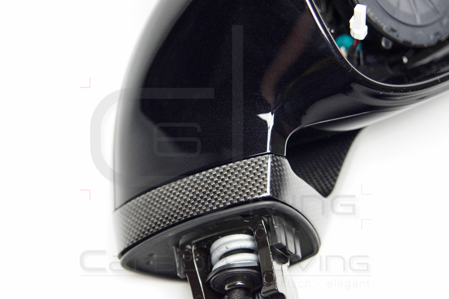 Porsche Boxster Cayman Spyder 981 S GTS GT4 Sport Design Carbon Spiegelstützen Spiegelgehäuse Stützen Sockel für Außenspiegel Set