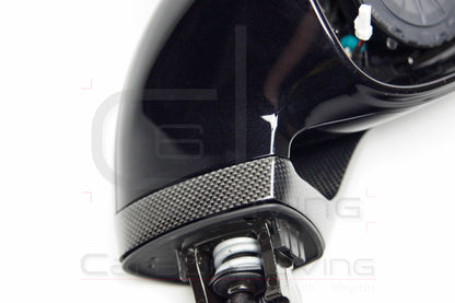 Porsche Boxster Cayman Spyder 981 S GTS GT4 Sport Design Carbon Spiegelstützen Spiegelgehäuse Stützen Sockel für Außenspiegel Set