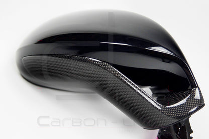 Porsche Boxster Cayman Spyder 981 S GTS GT4 Sport Design Carbon Spiegelstützen Spiegelgehäuse Stützen Sockel für Außenspiegel Set