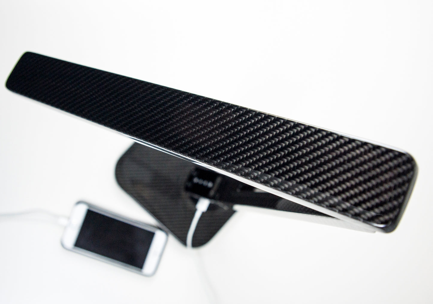 Carbon LED Schreibtischlampe Tischlampe mit USB Ladefunktion dimmbar / Carbon Fibre LED Desk Lamp with USB charging function