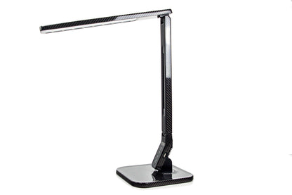 Carbon LED Schreibtischlampe Tischlampe mit USB Ladefunktion dimmbar / Carbon Fibre LED Desk Lamp with USB charging function