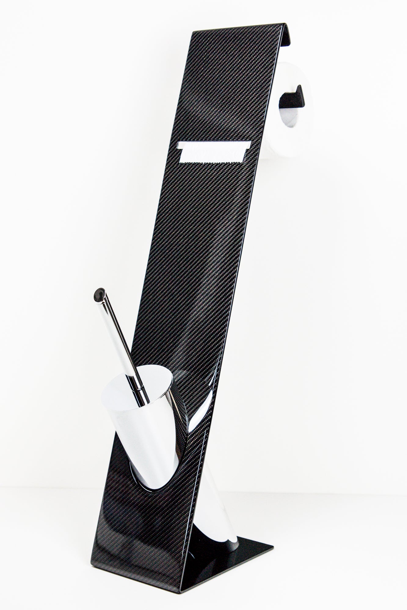 Carbon WC Garnitur Toilettenpapierhalter Rollenhalter Bürstenhalter Bürstenständer / Carbon Fibre Bathroom Décor Toilet Paper Roll Holder brush stand