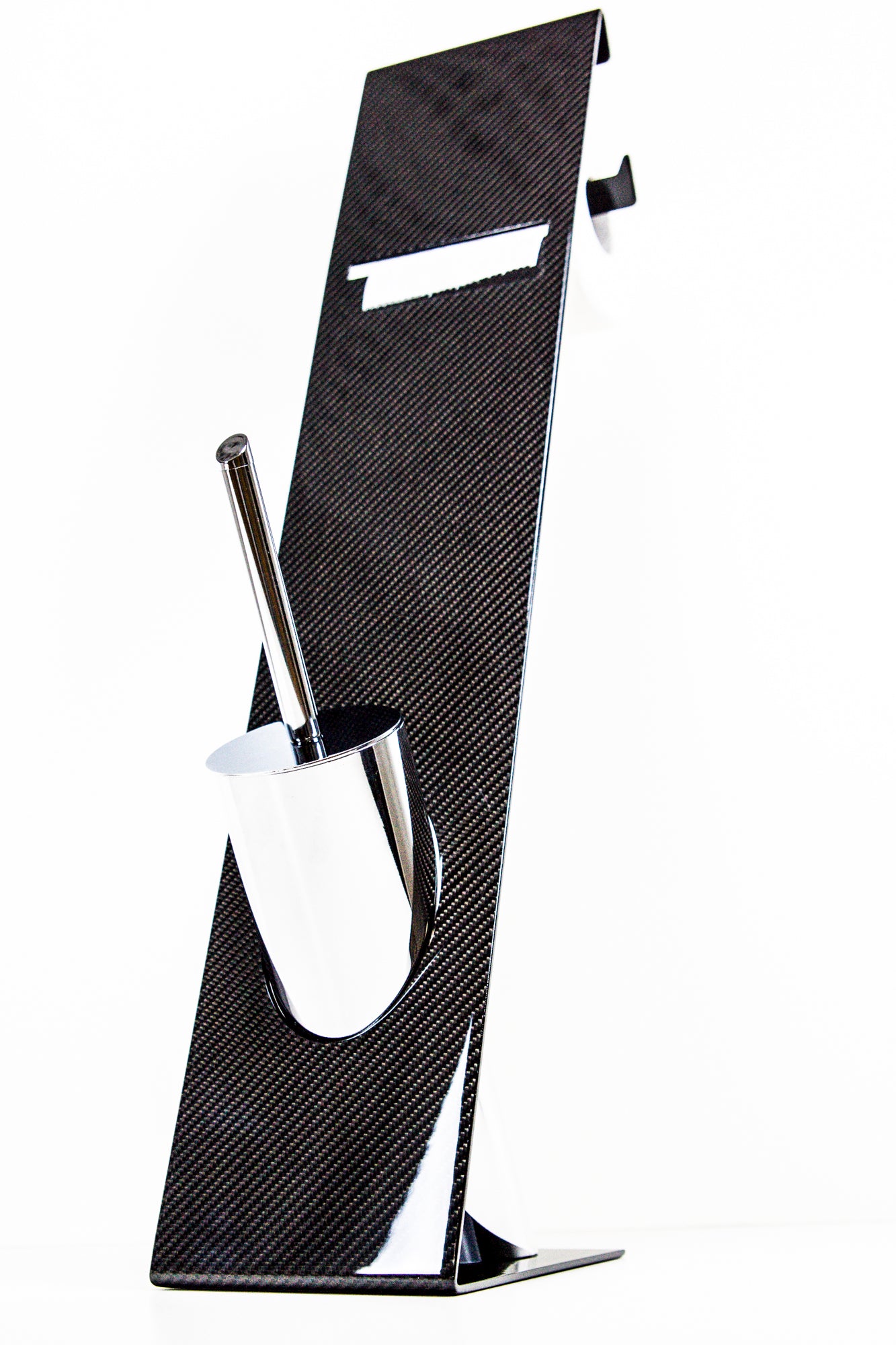 Carbon WC Garnitur Toilettenpapierhalter Rollenhalter Bürstenhalter Bürstenständer / Carbon Fibre Bathroom Décor Toilet Paper Roll Holder brush stand