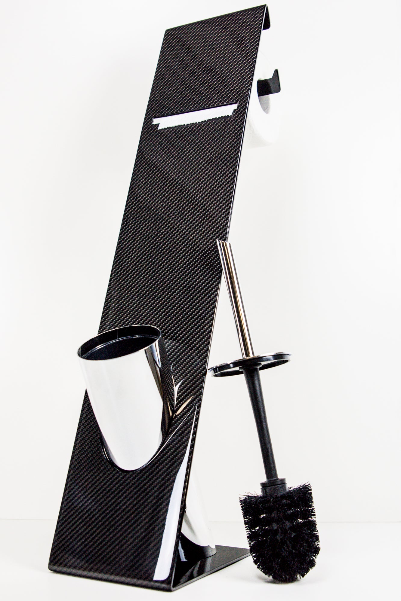 Carbon WC Garnitur Toilettenpapierhalter Rollenhalter Bürstenhalter Bürstenständer / Carbon Fibre Bathroom Décor Toilet Paper Roll Holder brush stand