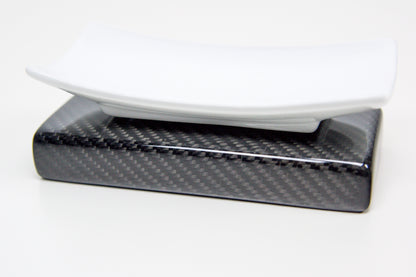 Seifenschale Seifenablage mit Carbon-Sockel / Soap Tray with Carbon Fibre Base