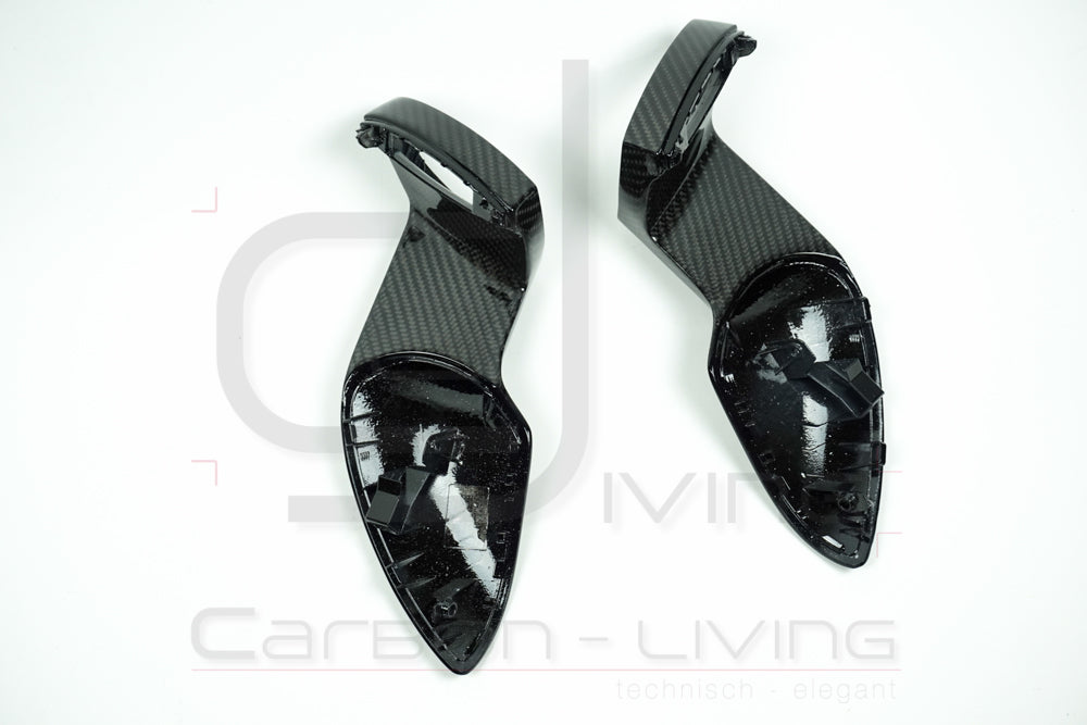 Porsche Boxster Cayman Spyder 981 S GTS GT4 Sport Design Carbon Spiegelstützen Spiegelgehäuse Stützen Sockel für Außenspiegel Set