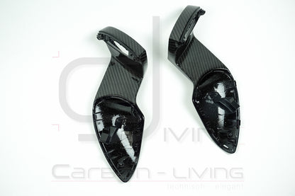 Porsche Boxster Cayman Spyder 981 S GTS GT4 Sport Design Carbon Spiegelstützen Spiegelgehäuse Stützen Sockel für Außenspiegel Set